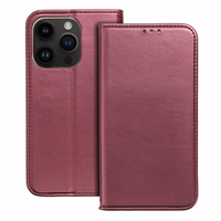 SMART MAGNETO grāmatas tipa viedtālruņa apvalks IPHONE 17 Pro, bordo