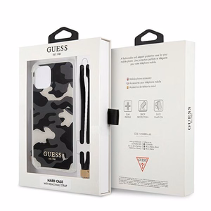 Guess GUHCP12MKSARBK iPhone 12/12 Pro 6.1" melns/melns cietais apvalks Camo kolekcija