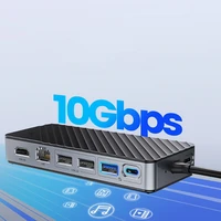 Orico OM28PR-G2 USB-C dokstacija ar M.2 diska slotu + 1 x USB-A 3.2 + 1x USB-C 3.2 + 2x USB-A 2.0 + 1x HDMI + 1x Ethernet - melna