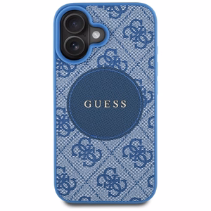 Guess 4G Circle Classic Logo Magnētiskais viedtālruņa apvalks iPhone 16 - zils