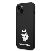 Karl Lagerfeld silikona Choupette viedtālruņa apvalks iPhone 14 Plus - melns