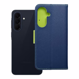FANCY Grāmatu futrālis priekš SAMSUNG A57 navy / laima