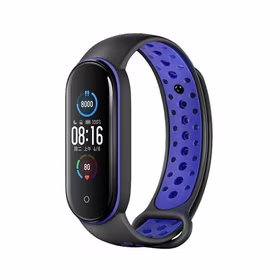 Beline siksniņa Design Mi Band 7/6/5 melns-zils /melns-zils