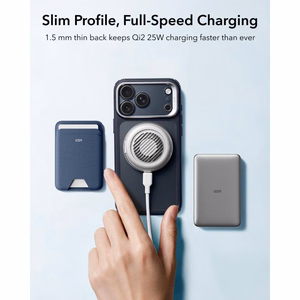 ESR Classic Hybrid MagSafe maciņš ar statīvu iPhone 18 Pro / 17 Pro, tumši zils
