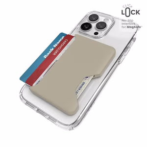 Speck ClickLock magnētiskais maks MagSafe sistēmai, “Pale Oak / Dark Umber” krāsā