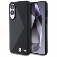 BMW ādas lielo svītru Magnētiskais viedtālruņa apvalks Samsung Galaxy S25 Edge - melns