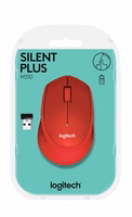 Logitech M330 Silent Plus bezvadu pele sarkana