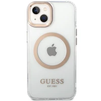 Guess metāla kontūra magnētiskais viedtālruņa apvalks iPhone 15 Plus / 14 Plus - zelta