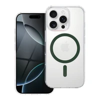 Drop Glue Krāsains Gredzens Magnētiskais Viedtālruņa apvalks saderīgs ar MagSafe IPHONE 16 PRO MAX tumši zaļa