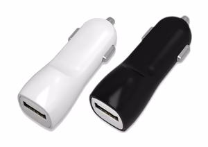 Auto lādētājs Tellos ar USB savienotāju (duālais) (1A+2A), melns