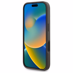 Guess 4G gredzena klasiskā logotipa magnētiskais viedtālruņa apvalks iPhone 16 - brūns