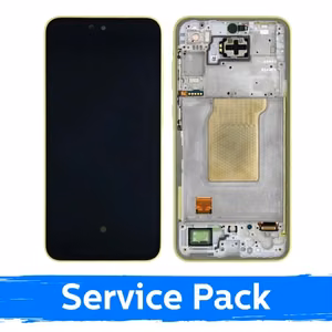 Дисплей с рамкой и аккумулятором для Samsung Galaxy A35 5G (A356), цвет Lemon (Service Pack)