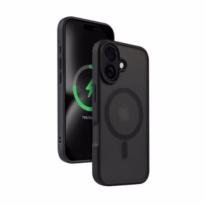 Crong Hybrid Frost MAG MagSafe vāciņš ierīcei iPhone 16, melns