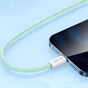 Blavec Cable Candy braided - USB to Lightning - 2,4A 3 metres Apple CarPlay (CCA-UL24GN30) green