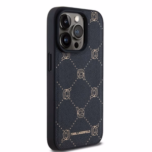 Karl Lagerfeld Magnētiskais Karl Head iPhone 15 Pro viedtālruņa apvalks - melns