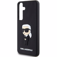 Karl Lagerfeld 3D Gumijas Ikonik viedtālruņa apvalks Samsung Galaxy S24 - melns