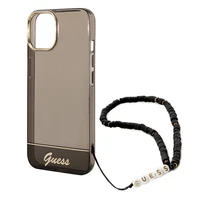Guess GUHCP14MHGCOHK iPhone 14 Plus 6.7 "melns/melns cietais apvalks Translucent Pearl Strap