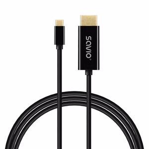 SAVIO CL-191 USB-C–HDMI kabelis, 30Hz, 2m, plastmasas