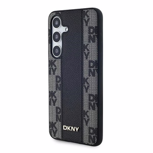 DKNY Leather Checkered Mono Pattern MagSafe чехол для Samsung Galaxy S24 - чёрный
