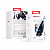 Forcell F-GRIP HS6 automašīnas turētājs ar bezvadu lādētāju, stiprināms pie stikla un gaisa ventilācijas režģa, melns