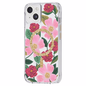Rifle Paper Co. Rose Garden MagSafe vāciņš ar zelta folijas akcentiem iPhone 14 / 13