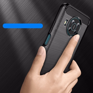 Carbon viedtālruņa apvalks elastīgs apvalks Nokia X100 melna