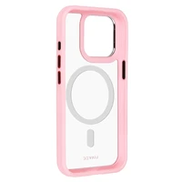 Liavec Hibrīda magnētiskais caurspīdīgs viedtālruņa apvalks iPhone 15 Pro Max gaiši rozā