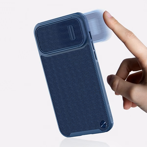 Nillkin Textured S vāciņš iPhone 14 Pro Max bruņu apvalks ar kameras vāciņu tumši zaļš