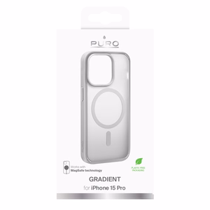 Puro Gradient magnētiskais silikona viedtālruņa apvalks iPhone 15 Pro - sudraba