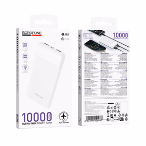 Borofone Внешний аккумулятор 10000mAh BJ88 Clever - 2xUSB - белый