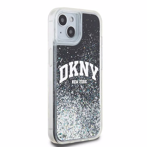 DKNY viedtālruņa apvalks iPhone 15 6,1" HC DKHCP15SLBNAEK melns HC šķidrie spīdumi ar arku logotipu