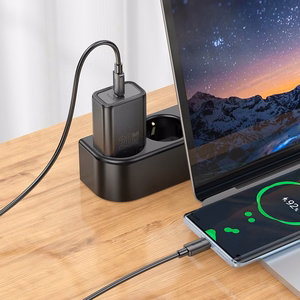 Lādētājs Hoco N60 20W GaN USB-C + USB-C uz USB-C kabelis 1.0m melns