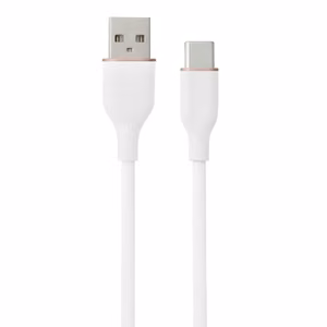 Силиконовый кабель USB Type-A - Type-C, белый, 1m
