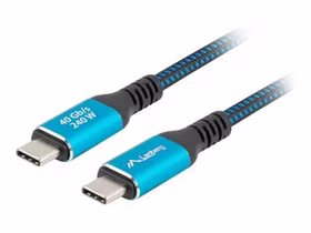 Lanberg USB-C M/M 4.0 kabelis 1.5m 240W 8K melns