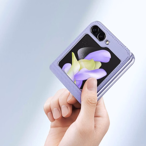 Кожаный чехол Dux Ducis Bril для Samsung Galaxy Z Flip 5 5G - фиолетовый