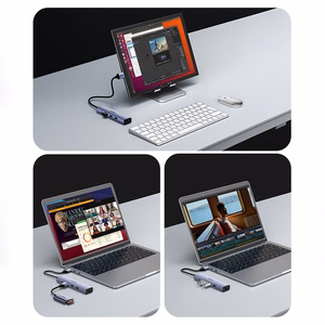 Ugreen CM475 daudzfunkcionāls sadalītājs USB 3.0 - 3x USB / Ethernet RJ-45 / USB Type-C PD - pelēks