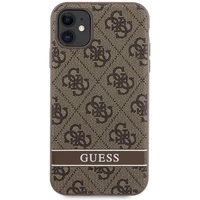 Guess GUHCN61P4SNW iPhone 11 / Xr brūns cietais viedtālruņa apvalks 4G Stripe