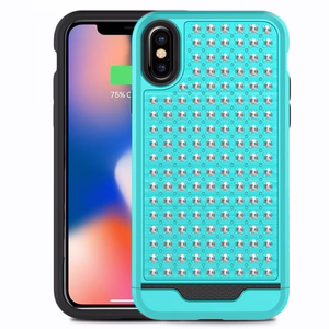 Zizo Star Diamond Hybrid vāciņš ierīcei iPhone X, zilzaļš un melns