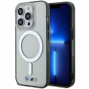 Apvalks BMW BMHMP14XHCRS iPhone 14 Pro Max 6.7" caurspīdīgs cietais apvalks Sudraba Gredzens MagSafe