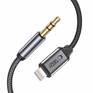 Tech-Protect UltraBoost audio Lightning / 3.5 mm mini ligzdas kabelis 1 m - melns