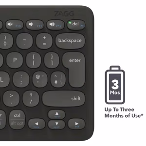 ZAGG Pro Keyboard 12 inch, ogļu pelēka, Nordic (bezvadu uzlāde uz paliktņa)