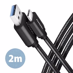 Axagon USB-C uz USB3.2 kabelis 2m melns BUCM3-AM20AB