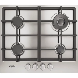 Whirlpool TGML 661 IX R iebūvējama gāzes plīts virsma no nerūsējošā tērauda, 58 cm, 4 zonas