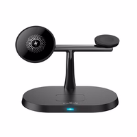 Maxlife MXWC-03 magnētiskais bezvadu lādētājs 15W melns 3v1