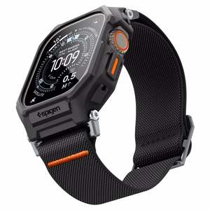 Spigen Lite Fit Pro siksniņa un rūdīta stikla ekrāna aizsargs Apple Watch Ultra 49 mm, melni