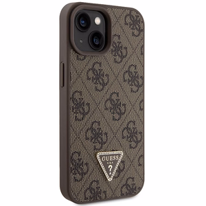 Guess GUHCP15MP4TDSCPW iPhone 15 Plus 6.7" brūns/brūns cietais viedtālruņa apvalks Crossbody 4G Metal Logo