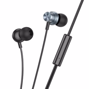 HOCO vadu austiņas Jack 3,5 mm ar mikrofonu M110 metāla pelēkas