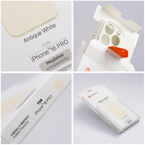Maciņš iPhone 17 Pro Max / 18 Pro Max (zema kameras mala) Forcell F-Protect Rubber Premium, saderīgs ar MagSafe, antīki balts