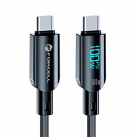 FORCELL F-ENERGY C277 kabelis Type C uz Type C QC4.0 PD 5A 100W Digitālais 1,2 m melns