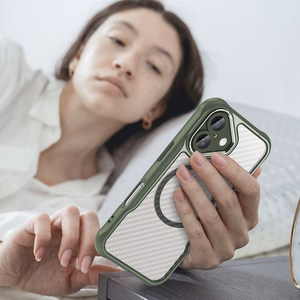 Leading Series Magnētiskais silikona viedtālruņa apvalks iPhone 16 - zaļa